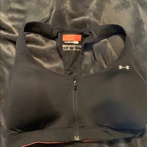 Zip front sports bra